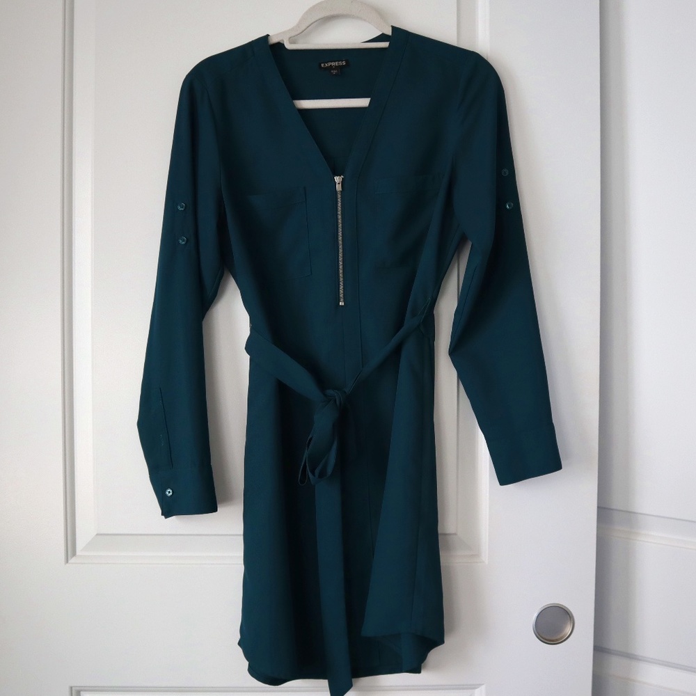 Teal blue Express work dress